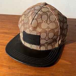 Coach Logo Cap  Leather on brim Adjustable  MUST be Authenticated by Poshmark